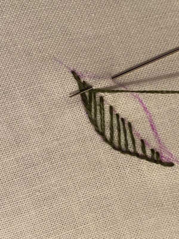 How to Make a Hand-Embroidered Leaf with a Blanket Stitch - Missy Kate ...