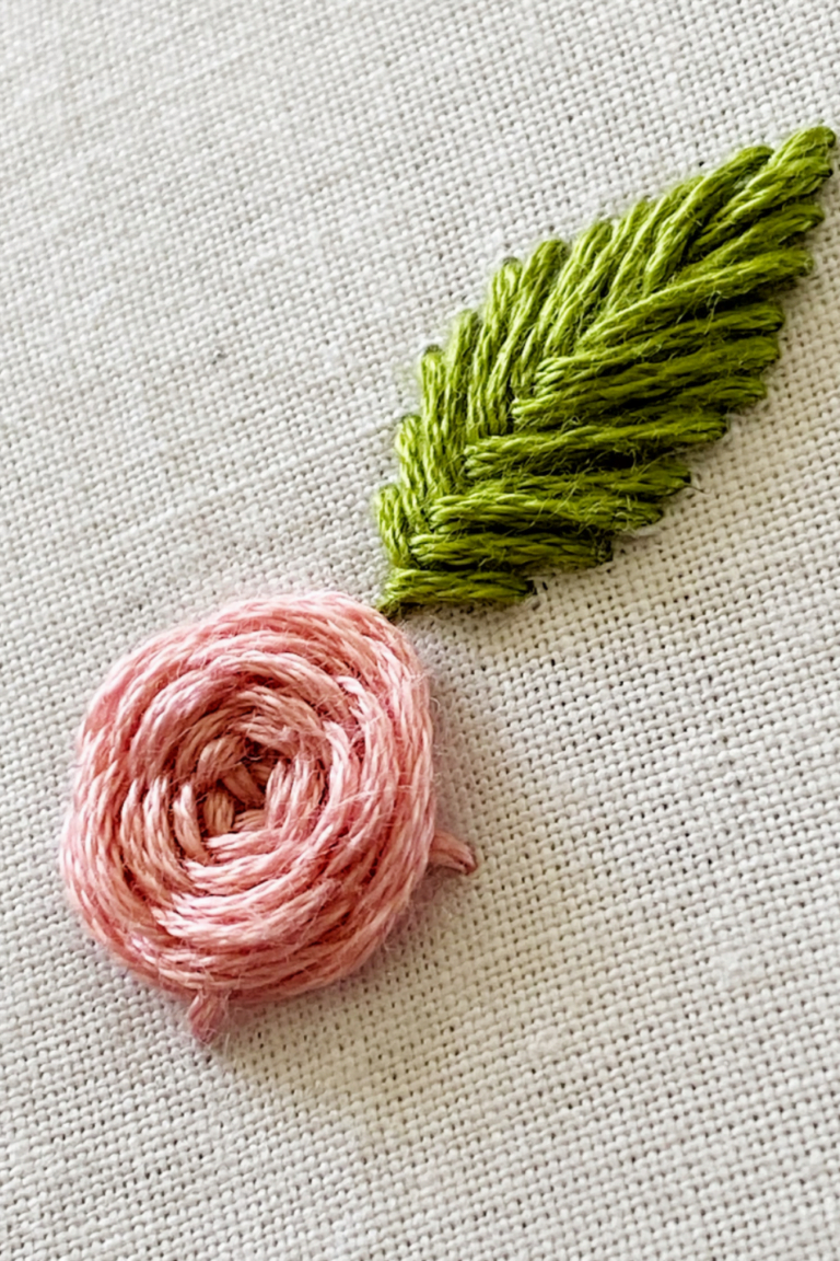 How to make a Hand Embroidery Rose, Beginner Friendly
