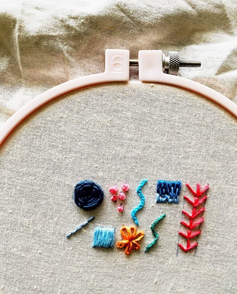 9 Embroidery Stitches for Beginners with Free Pattern