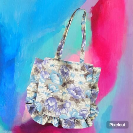 Tote Bag Sewing Pattern with Ruffle Detail, Step-by-step Instructions, Easy to Make, PDF A4 Download