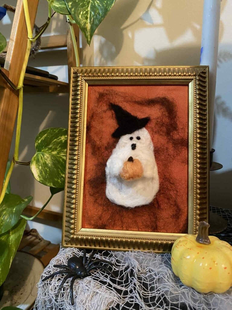 DIY Needle Felted Ghost Tutorial | A Cozy Halloween Craft