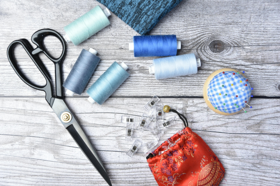 sewing clips and supplies