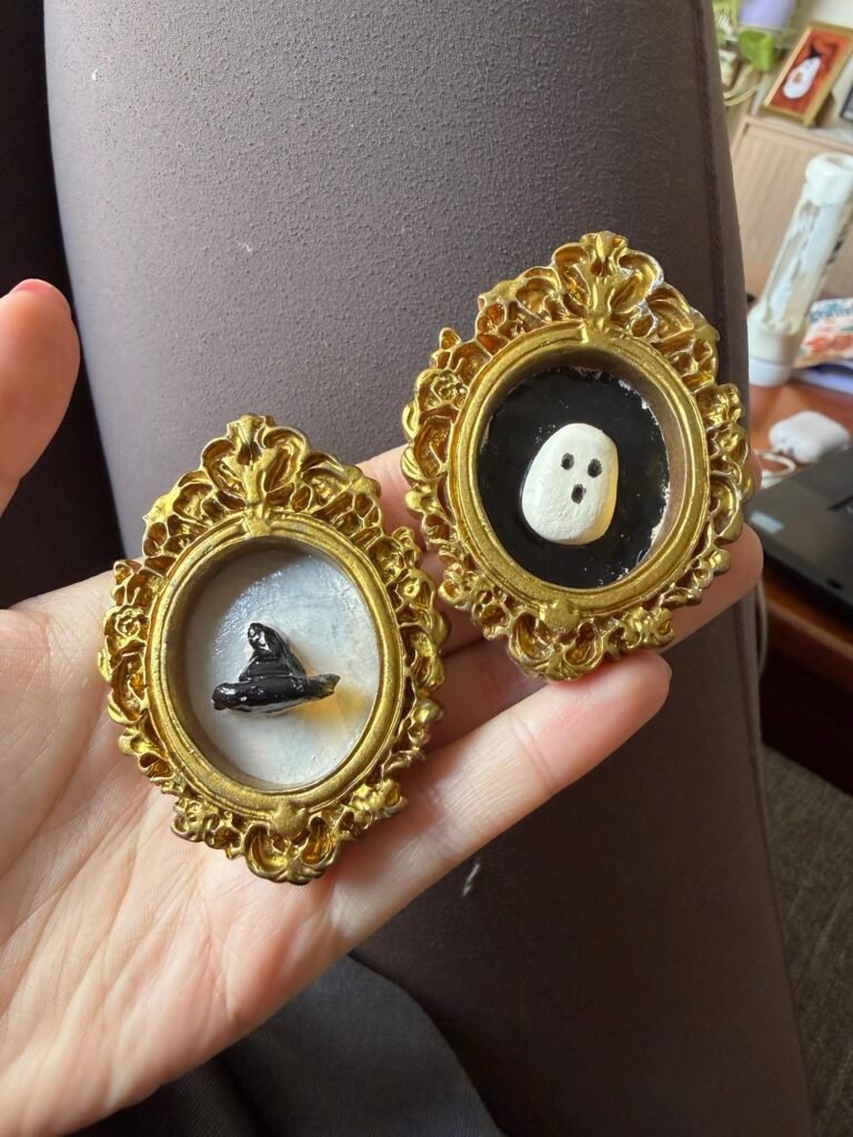 DIY Halloween Fridge Magnets (Mini Framed Clay Gallery)